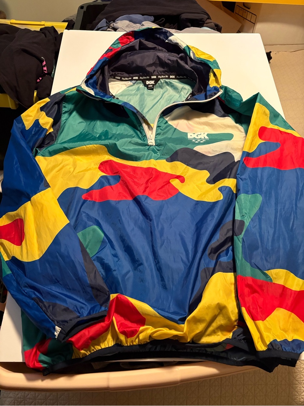 DGK Multicolor Abstract Camo Half-Zip Pullover Windbreaker
